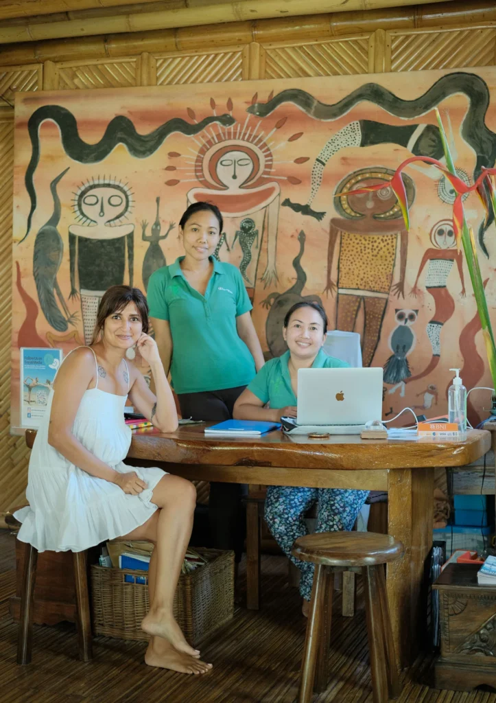 The Power of Now Oasis team in Bali welcoming Yoga Teacher Training students with a smile