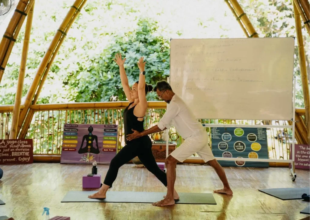 Alignment Practice with Lead Trainer Krisna During YTT in Bali